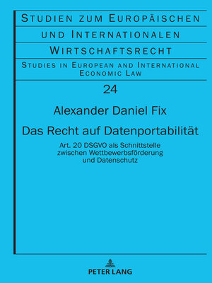 cover image of Das Recht auf Datenportabilitaet